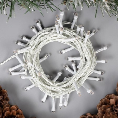 Garland “thread” 5 m, IP20, white thread, 50 LED, glow warm white, 8 modes, 220 V-1