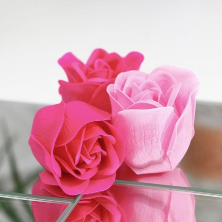 Soap roses, fuchsia and pink, set of 11 pcs.-4