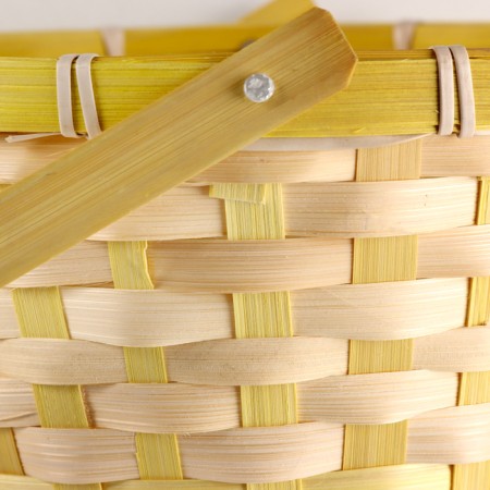 Wicker basket, d21xh24 cm, yellow, bamboo-3