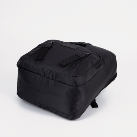 A backpack with a zipper, "saxi", outer pocket, black color-3