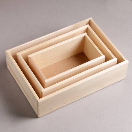 A set of Kashpo wooden gift elegant "Classic", 3 in 1, an array of pine trees, natural-3
