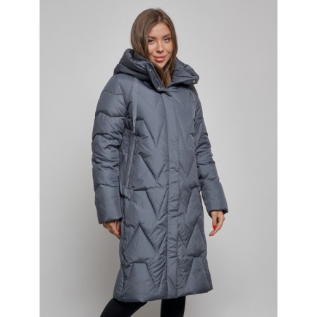 Coat insulated winter female, size 46, dark blue color-7