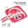 A set of children's bamboo dishes, 3 objects: plate, fork, spoon "Pinky Pie", My Little Pony
