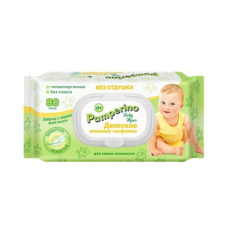 Wet napkins Pamperino Duo, children without fragrance, 2*80 pcs.