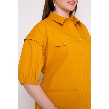 Dress shirt female Prima Linea, size 58, orange color-4