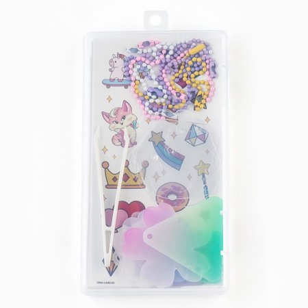 Set for creating acrylic key cards with stickers "for a girl"-4