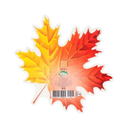 Decoration on the adhesive tape "Maple leaf" burgundy, yellow, 18x18 cm-1