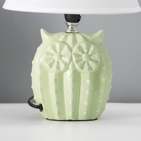 Traffic lamp with lampshade RISALUX "Owl", E14, 40 W, light green, 20 × 20 × 29 cm-5