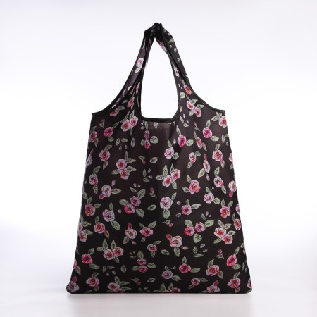 Household bag without fastening, black/pink color-2