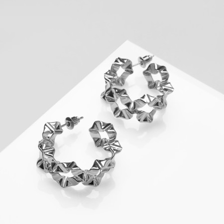 Earrings Metal "Bohemia" sunrise, color silver