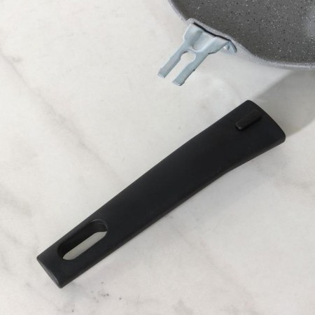 Pancake pan, d = 20 cm, plastic handle, anti -stick coating, light marble color-6