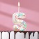 Candle in the cake on the skewer "Air number. Birthday!", Number 5