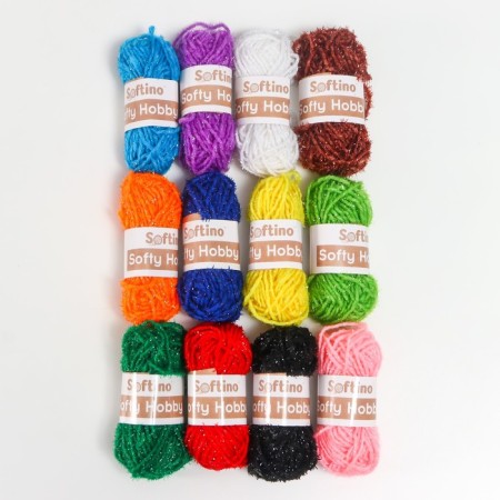 Yarn 100% polyester "Softy Hobby" with a lurex 18m ± 2 m 10 g set of 12 pcs