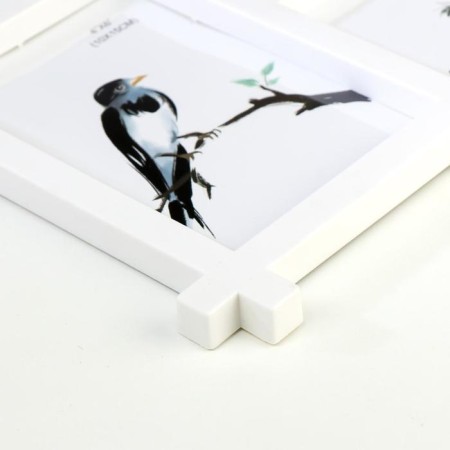 Photo frame Plastic in 2 photos 10x15 cm, 18x13 cm "straight lines" white 32.5x22.5x2 cm-1