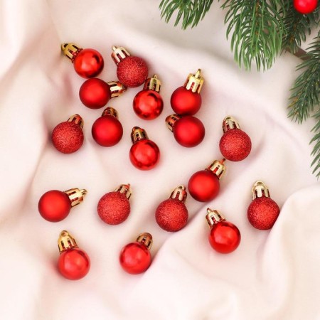 Set of balls plastic D-2 cm, 18 pcs "Nebilia" red red