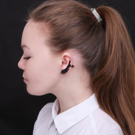 Earring "Kaff" Wings Angel Black Color-4