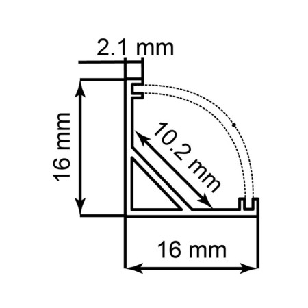 Feron LED profile Feron, Cab280, Round Corner, 2 m, silver color-1