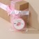 A satin ribbon, gift packaging, “with love”, pink, 4 cm x 5 meters