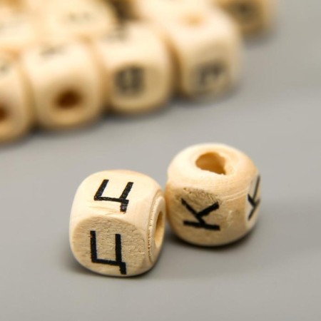 Wooden beads "Russian alphabet" 10x10 mm-1