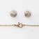 Set 2 objects: earrings, pendant "heart" lady, blue-white color in gold, 48 cm