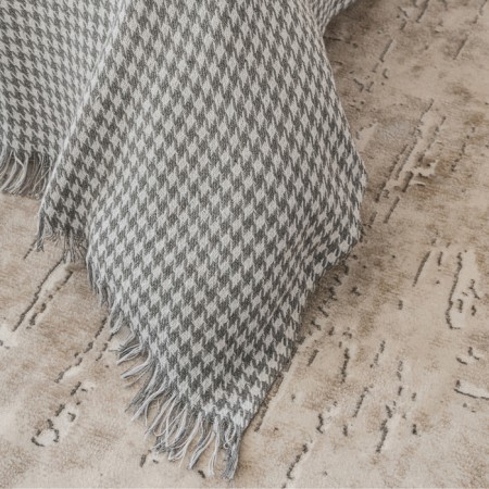 Roman plaid 140x200cm, gray, 80% HL, 20% PE, 320 g/m-2