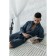 Terry dressing gown, size 46, blue color