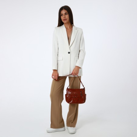 Women's bag on one shoulder, on lightning, brown color-6