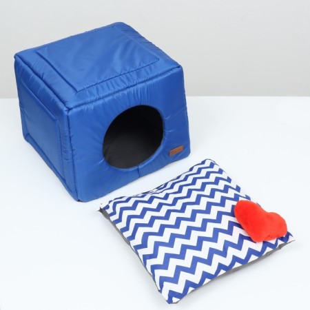 Transformer house square (zig-zag) 43 x 43 x 34 cm, blue-4