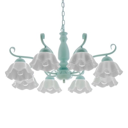 Luracia chandelier 8he27 40W green-white 88x88x37-72 cm Bayerlux-1