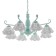 Luracia chandelier 8he27 40W green-white 88x88x37-72 cm Bayerlux