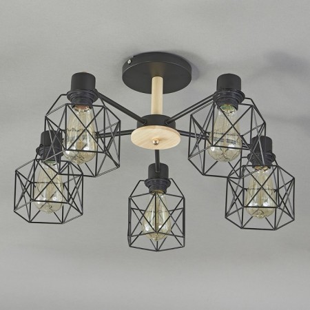Ceiling light ESCADA, 508/5PL. 5x60W, E27, 600x600x275 mm, black color-1