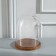 Glass dome -slosh on a wooden stand "Vincent - 1", 20x15 cm, brown
