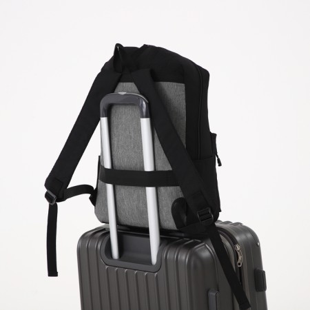 Male backpack on the zipper, Fulldorn, external pocket, mount for the suitcase, black color-4
