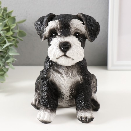 Figure "Mittel puppy" height 17 cm, width 11.5 cm, length 16.5 cm black and white-1