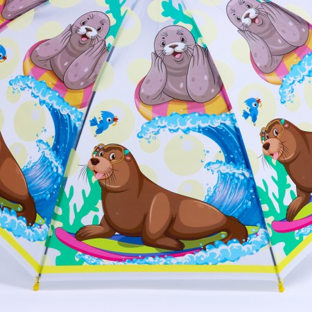 Children's umbrella P/Aut with a whistle "Seal on vacation" d = 84 cm, 8 spokes, 65 × 7 × 6 cm-3