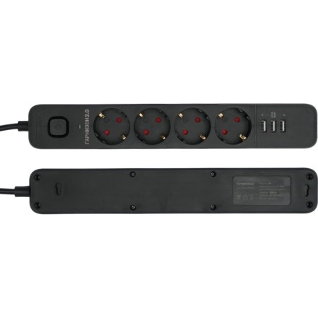 Network filter Garrison 2.0 Cartoon EPS-4-U3-B-2, 4 P, 10A, 3XUSB, 2M, Ur. Protection 2+, Chern 1034186-3