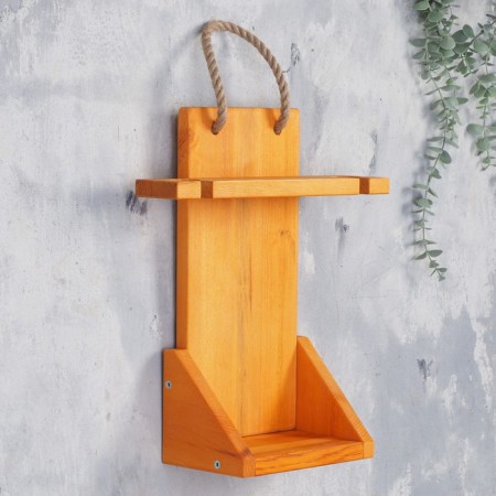 Wooden shelf for a bottle and glasses, 40x33x13 cm-2