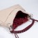 Bag-bag, lightning department, 3 outer pockets, long belt, beige/burgundy color