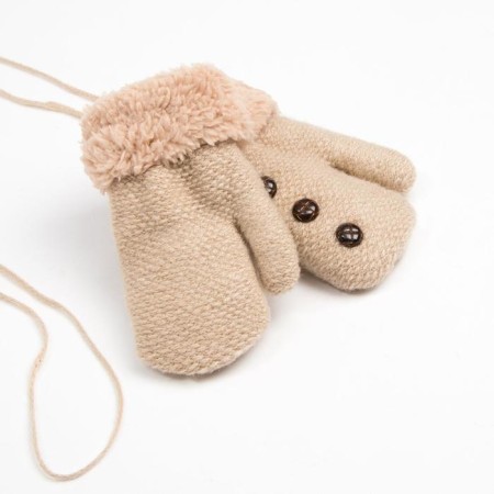 Baby mittens minku with buttons, 15 rr (15 cm), cent-1