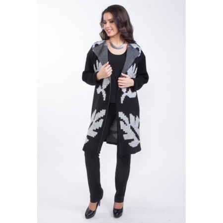 Cardigan female, size 42, black color-1