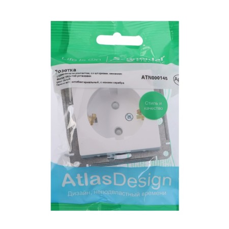 SE SE AtlasDesign, 16 A, 250 V, built -in, with salary, curtains, IP20, white, Atn000145-2