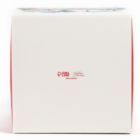 Confectionery box with a window, a chest, "heat and comfort", 20 x 20 x 20 cm, New Year-5