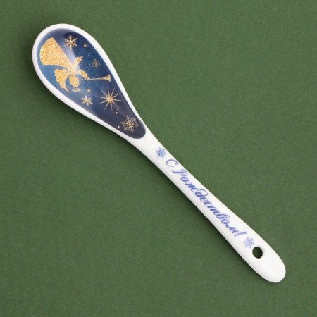 Spoon New Year's “Time of Miracles and Magic”, for the New Year, ceramics, 2.5 x 12.6 cm-2