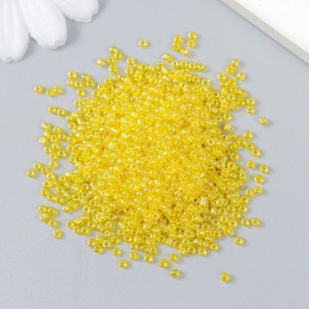 Beads "Astra" 11/0, 20 g (110 yellow/transparent, glossy)-1