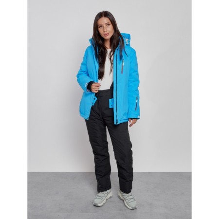 Ski costume female winter, size 50, blue color-6