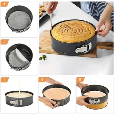 The form for baking the share "Elin. Circle ", d = 26 cm, removable bottom, anti -stick coating, black color-6