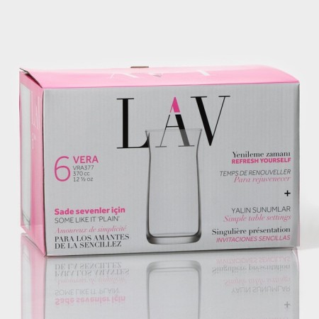 A set of glass glasses LAV Vera, 370 ml, 13.5 × 7 cm, 6 pcs-4