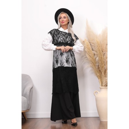 Women's tunic, size 44, black color-1