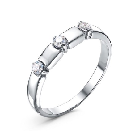 Ring "Modernity", echoing with oxidation, size 16.5, white