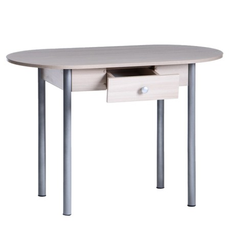 Oval table with an economy box, 1100x600x750, gray metallic/ash shimo bright-1